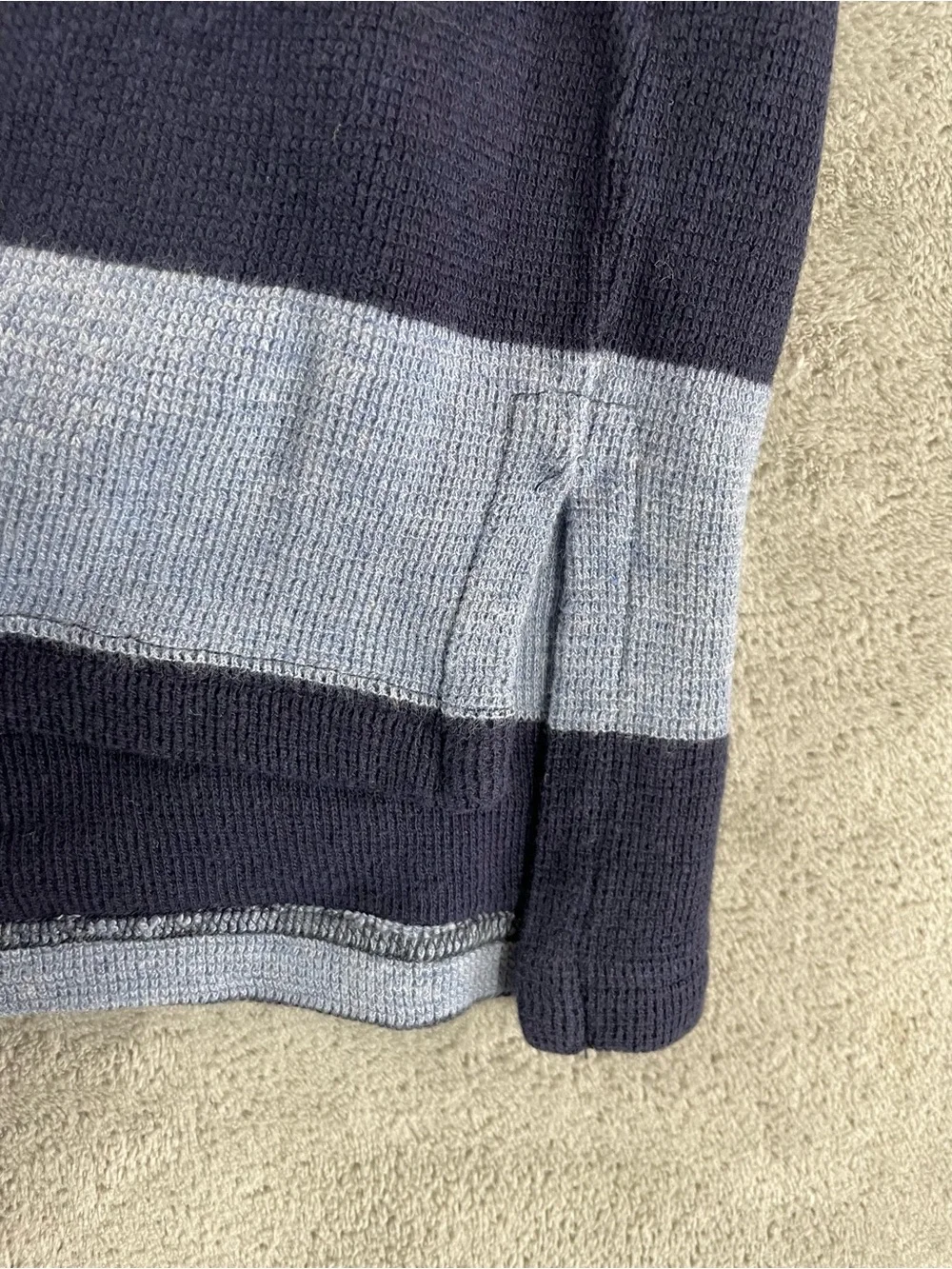 Polo Sport Ralph Lauren Blue Striped 1 Button Polo Shirt Size XXL Vtg Cotton
